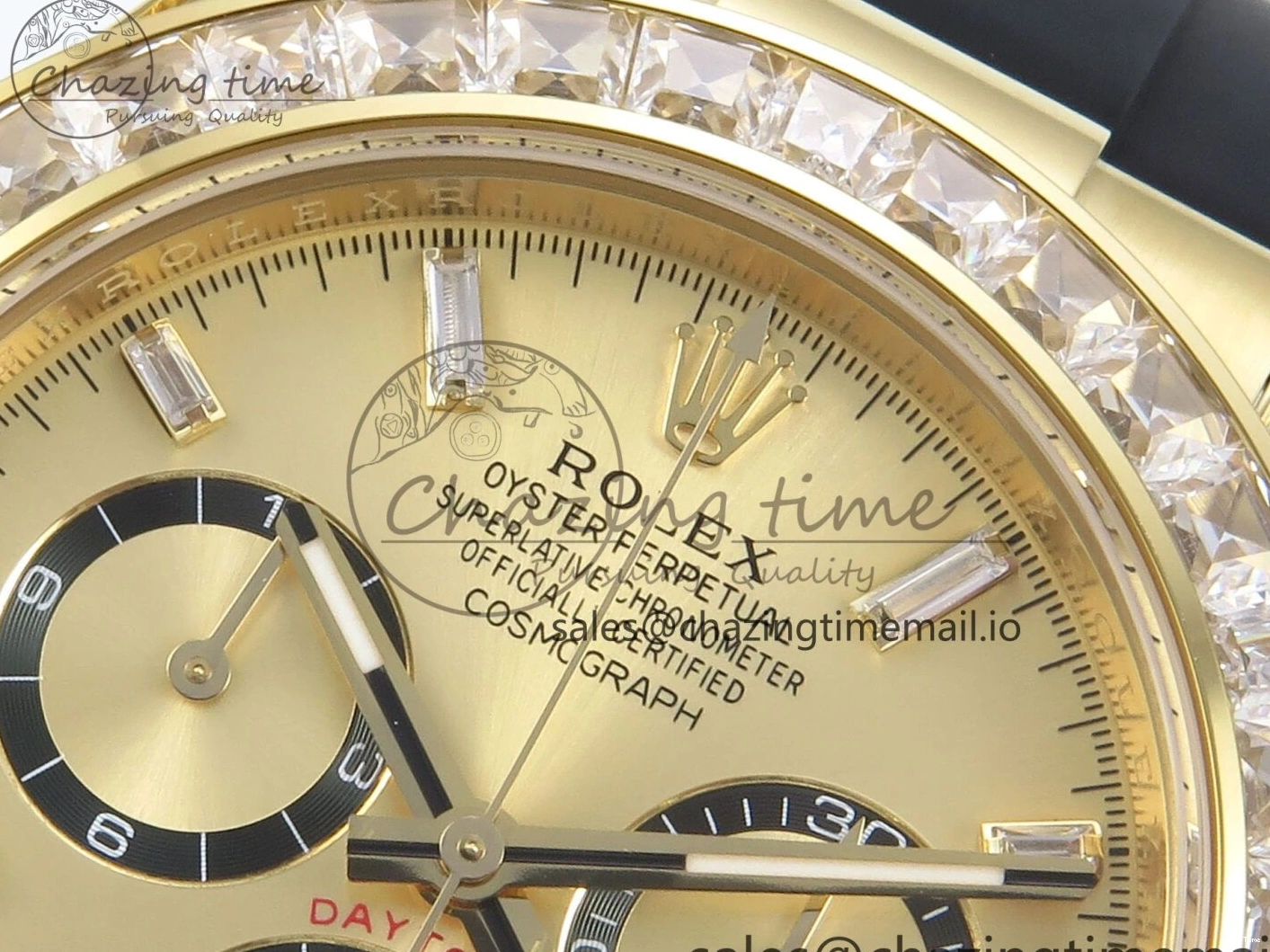 MiroTime 0203 Daytona 126538TBR EWEF 1:1 Best Edition 904L Steel YG Crystal Dial Diamonds Bezel on Black Rubber Strap SH OdorResistant 463